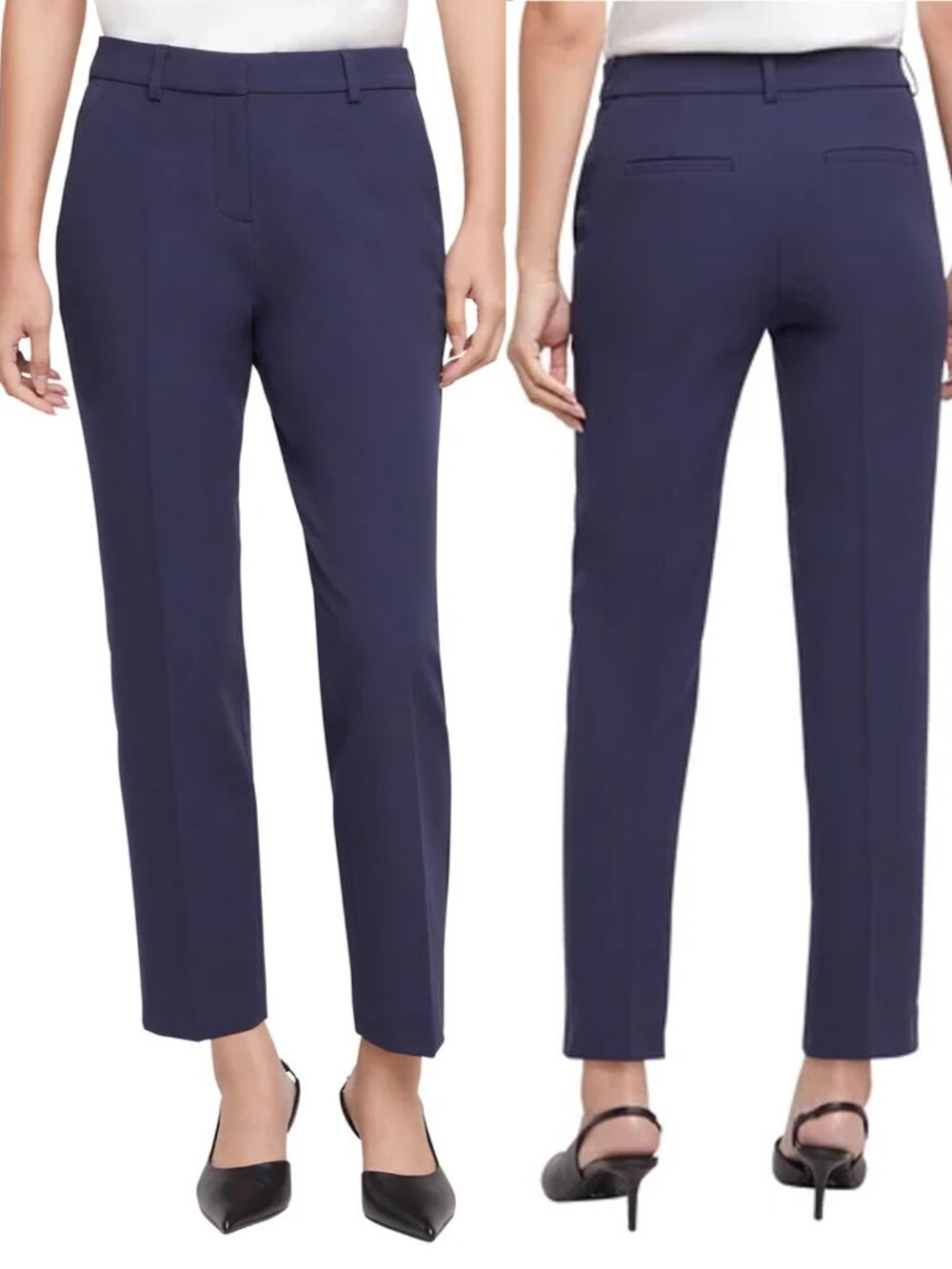 NWT New Express Tailored Ankle Navy Pants Size 4